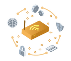 router iot icons floating