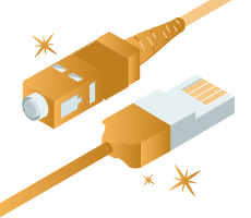 A gold ethernet cable plug