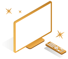 image of a TV with sparkles